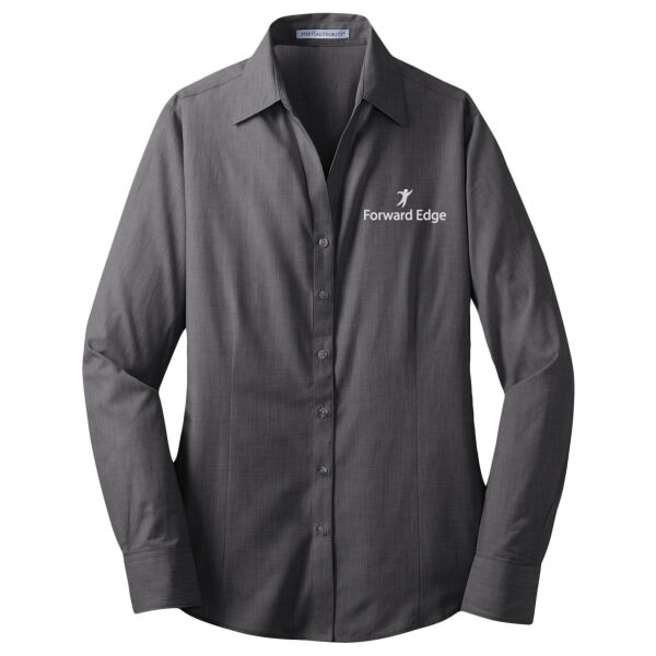 Embroidered Forward Edge - Ladies Crosshatch Easy Care Shirt Thumbnail