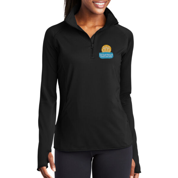 Embroidered Coaches Network - Ladies Sport Wick ® Stretch 1/4 Zip Pullover Thumbnail