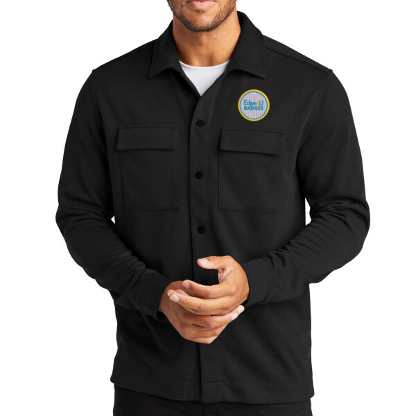 Embroidered Edge U - Double Knit Snap Front Jacket Thumbnail