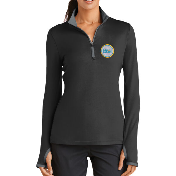Embroidered Edge U - Ladies Dri FIT Stretch 1/2 Zip Cover Up Thumbnail