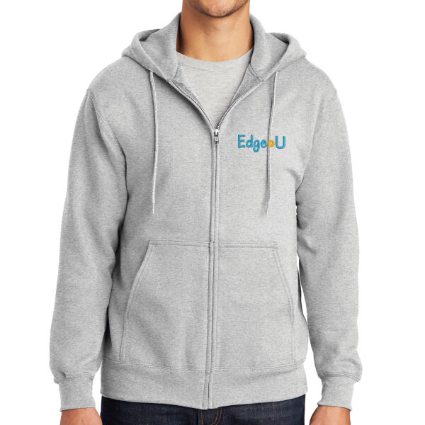 Embroidered Edge U - Tall Essential Fleece Full Zip Hooded Sweatshirt Thumbnail