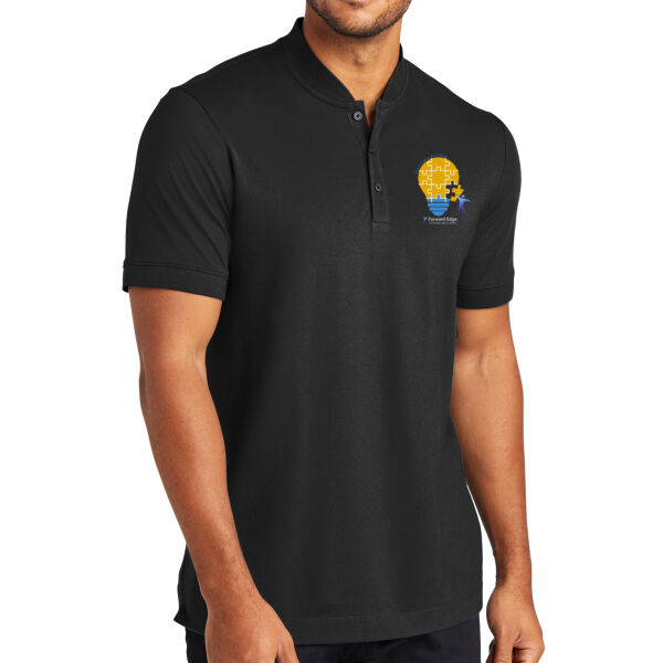 Printed Coaches Grow - Stretch Pique Henley Thumbnail