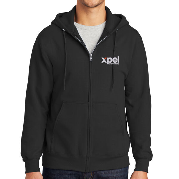 Xpel Embroidered - Tall Essential Fleece Full Zip Hooded Sweatshirt Thumbnail