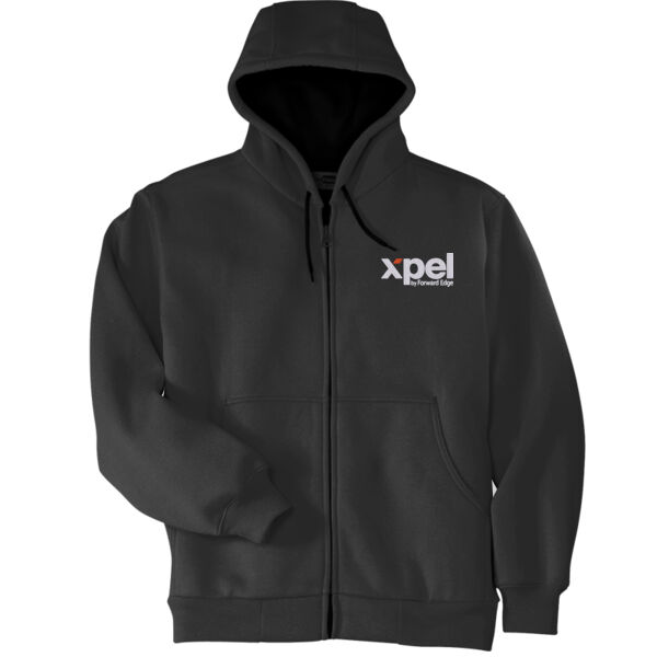 Xpel Embroidered - Heavyweight Full Zip Hooded Sweatshirt with Thermal Lining Thumbnail