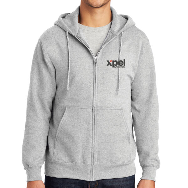 Xpel Embroidered - Tall Essential Fleece Full Zip Hooded Sweatshirt Thumbnail