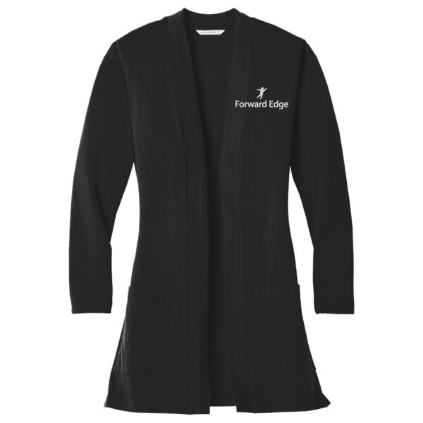 Embroidered Forward Edge - Women's Concept Long Pocket Cardigan Thumbnail
