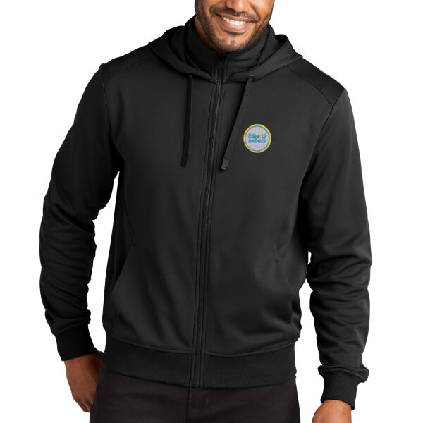 EdgeU Embroidered - Smooth Fleece Hooded Jacket Thumbnail