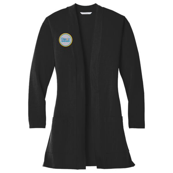 EdgeU Embroidered - Ladies Concept Long Pocket Cardigan Thumbnail