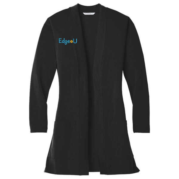 EdgeU Embroidered - Ladies Concept Long Pocket Cardigan Thumbnail