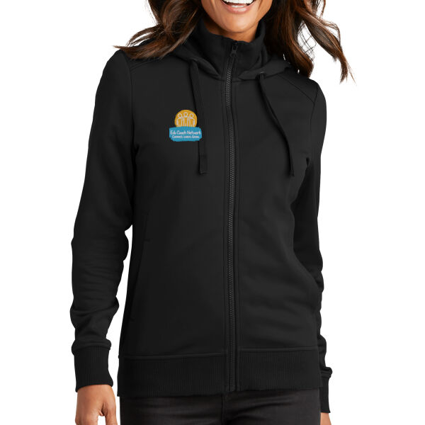 Embroidered Coaches Network - Ladies Smooth Fleece Hooded Jacket Thumbnail