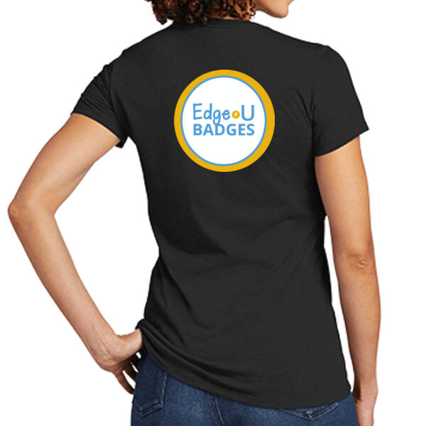 EdgeU with Back Print - Women's Tri Blend V Neck Tee Thumbnail